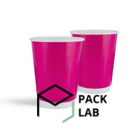 Paper white cup double-layer "Pink" 440 ml Paper white cup double-layer "Pink" 440 ml
